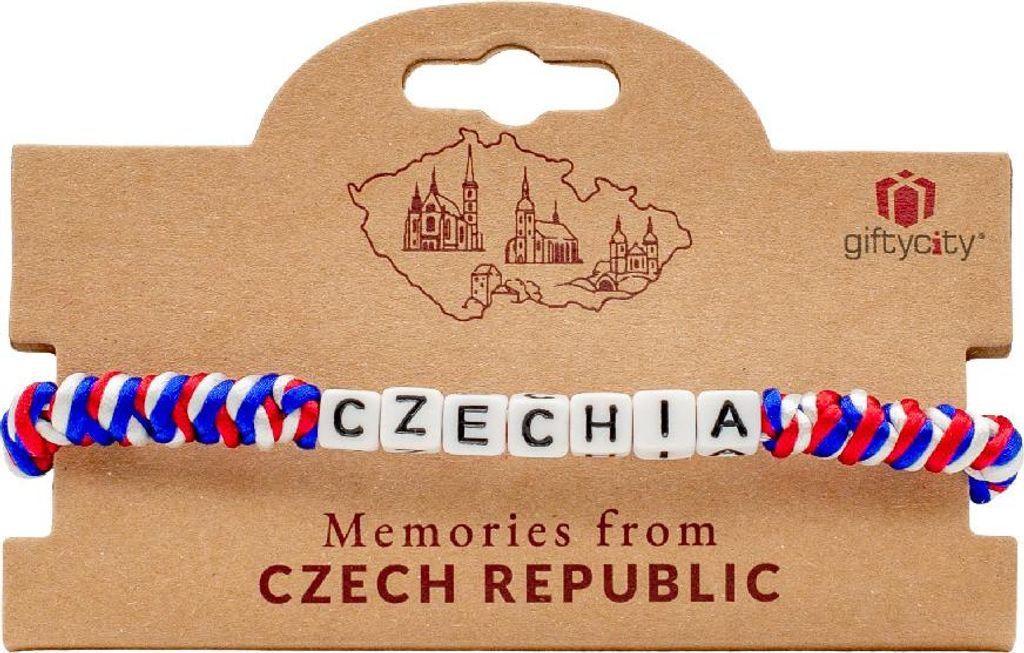 GiftyCity Pletený náramek Czechia v barvách trikolóry Obrázek produktu 