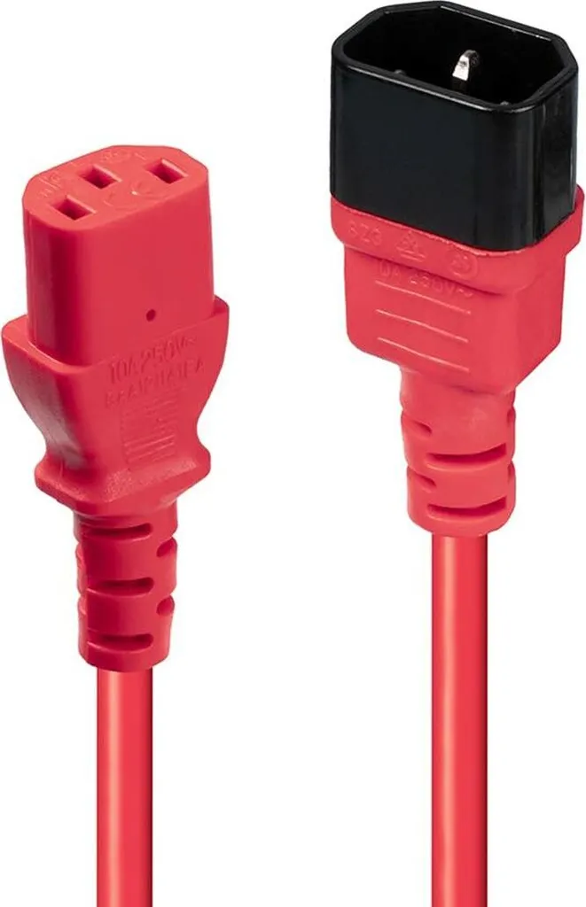 LINDY Prolunga di rete IEC C14 - C13 rosso 0,5 m - 2