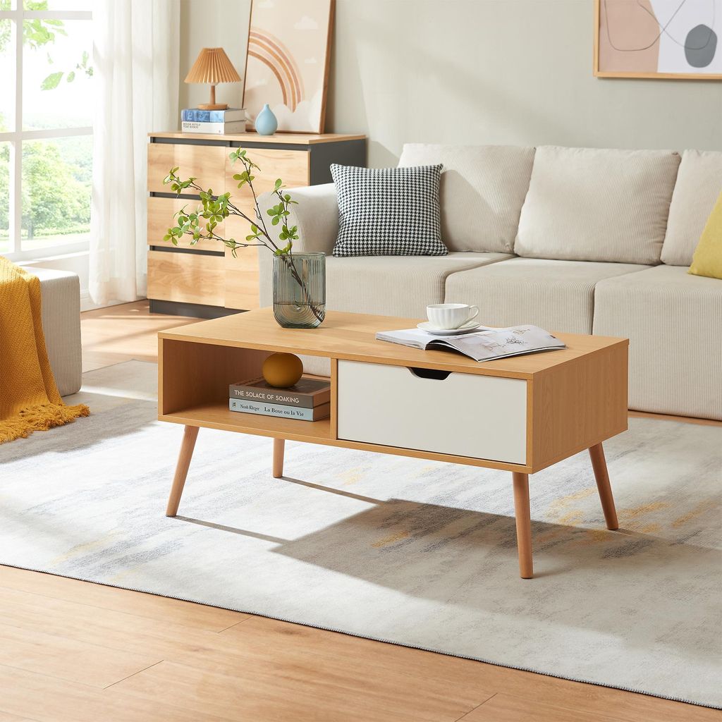 Couchtisch 'Bordkak' mit Schublade 100 x 48 x 45 cm Produktbild 
