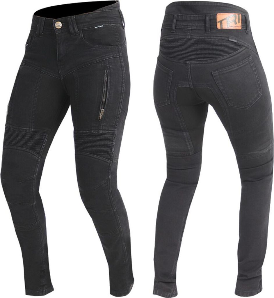Trilobite Parado Black Skinny Damen Motorrad Jeans, schwarz, 30/34