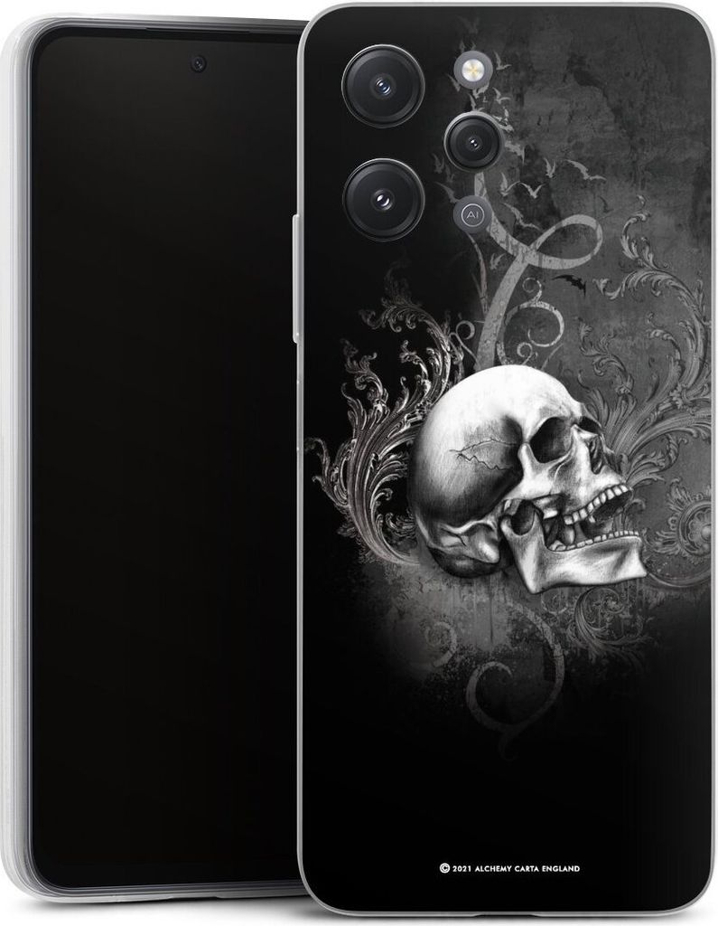 DeinDesign Slim Hülle für Xiaomi Redmi 12 Silikon Case Ultra Dünn Handyhülle Gothic Schädel Totenköpfe