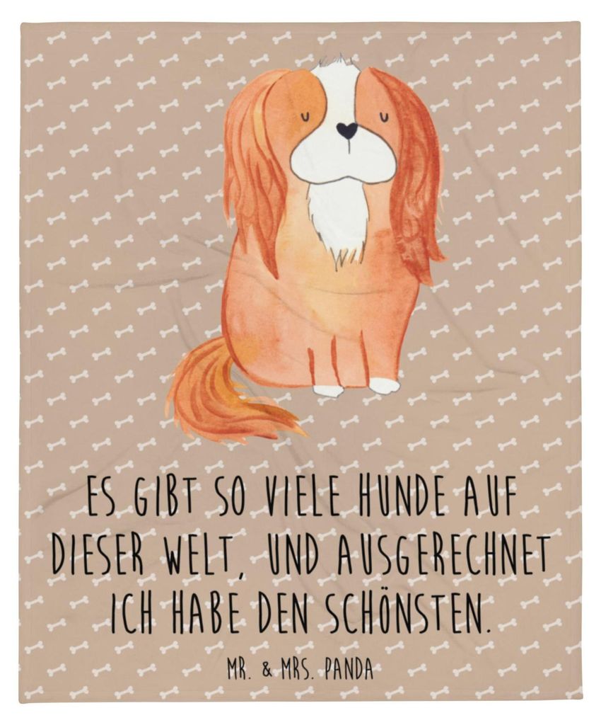 Mr. & Mrs. Panda Kuscheldecke Hund Cavalier King Charles Spaniel - Hundeglück - Geschenk, Bettdecke, Cockerspaniel, Flauschige Decke, Sprüche, Ta...