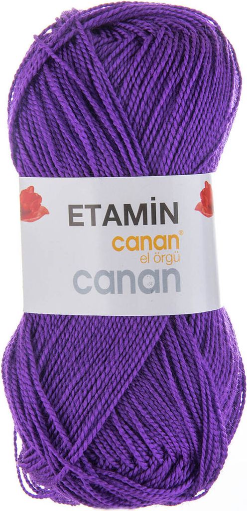 30g Canan Etamin uni Häkelgarn Strickgarn Amigurumi-Wolle , Farbe:E-118 violett