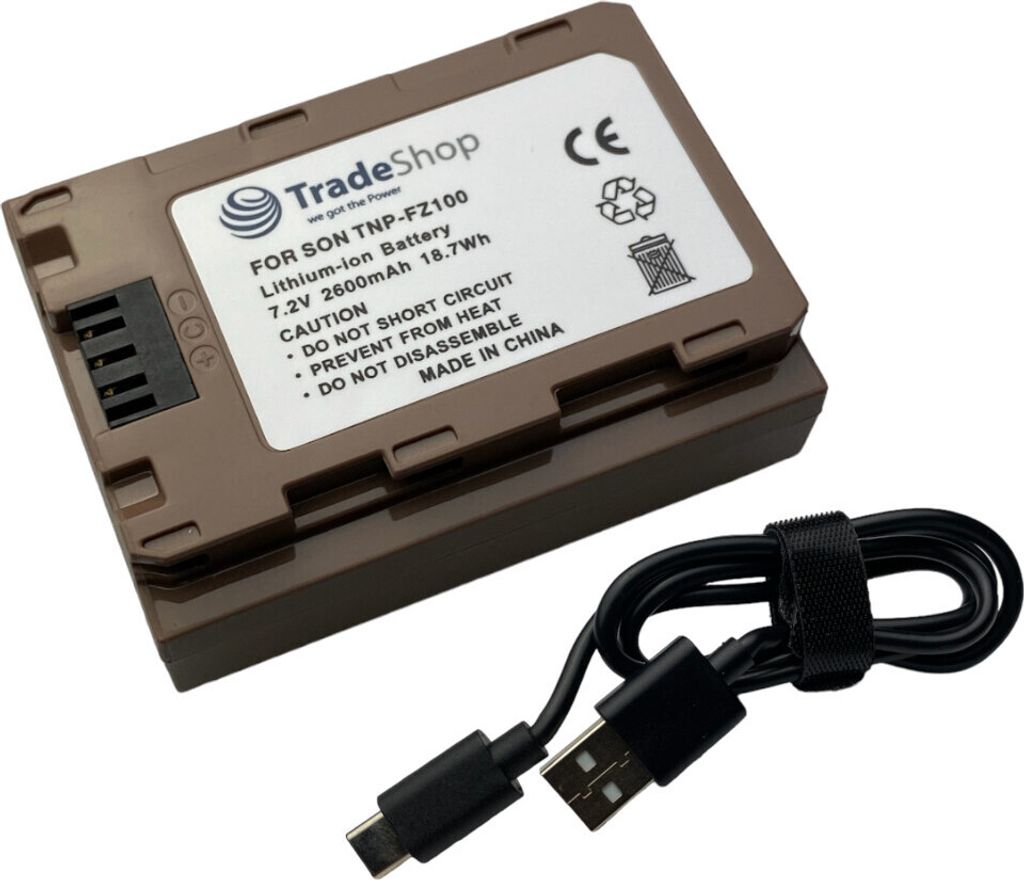 Trade-Shop Li-Ion Kamera-Akku 7,2V / 2600mAh Typ-C NTC V1 Produktbild 