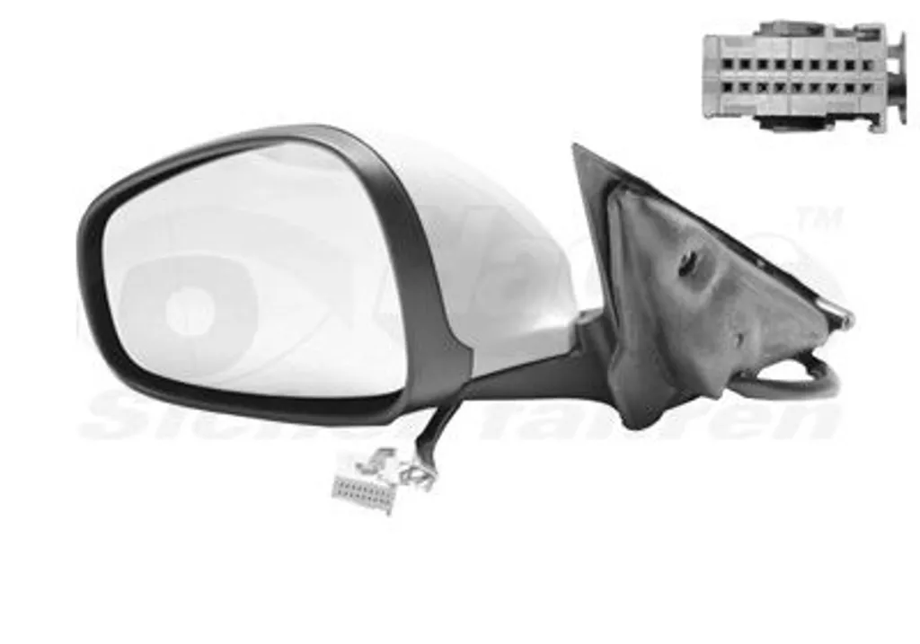 Rétroviseur VAN WEZEL 0160807 avec miroir convexe haute définition