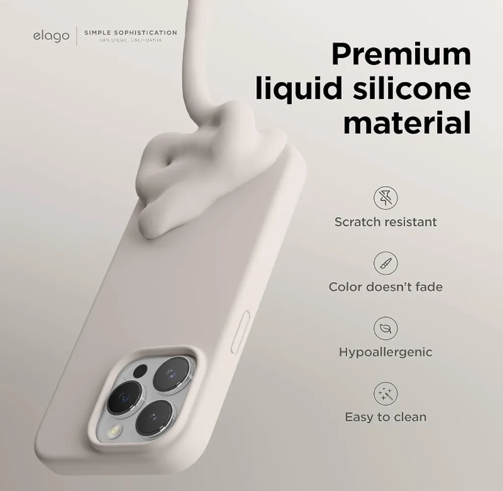 Coque iPhone 15 Pro Max Elago - Anti-rayures et prise en main Stone