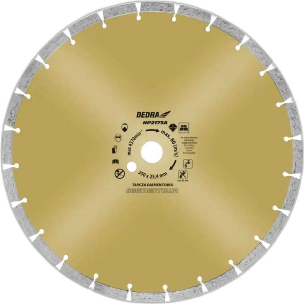 Disque à béton 350x25.4mm haute endurance avec segments diamantés 10mm