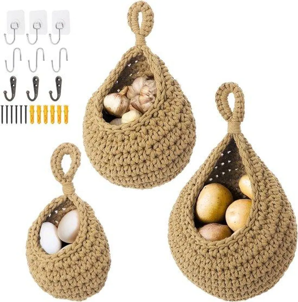 Corbeille à fruits suspendue pour éviter l'encombrement - Lot 3 Gouttes