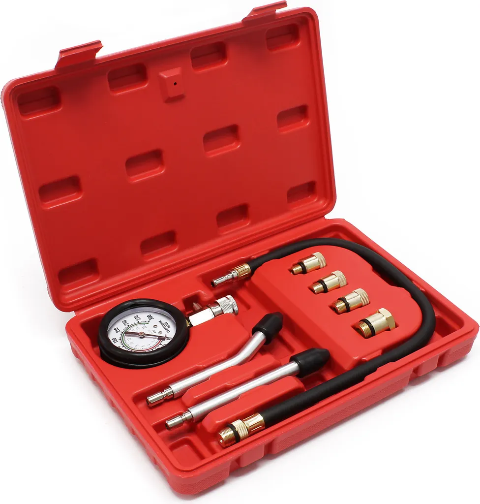 Tester Compressione Motore Benzina Wiltec 0-20 Bar - Kit 9 Pezzi