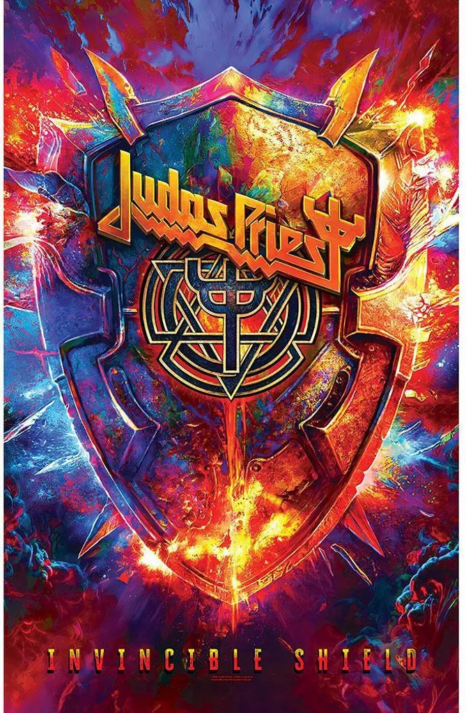 Poster Judas Priest Invincible Shield Coloré - Tissu Haute Résistance