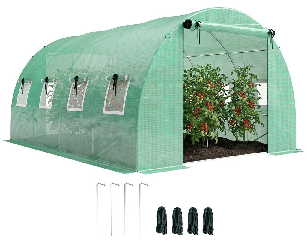 Outsunny kas, ongeveer 4 x 3 x 2 meter, foliekas met Productafbeelding 