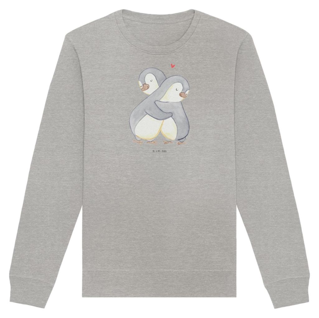 Mr. & Mrs. Panda Baumwoll Pullover Pinguine Kuscheln Größe L - Heather Grey - Geschenk, Sweater, Freundin, Jahrestag, Sweatshirt, Freund, Hochzei...