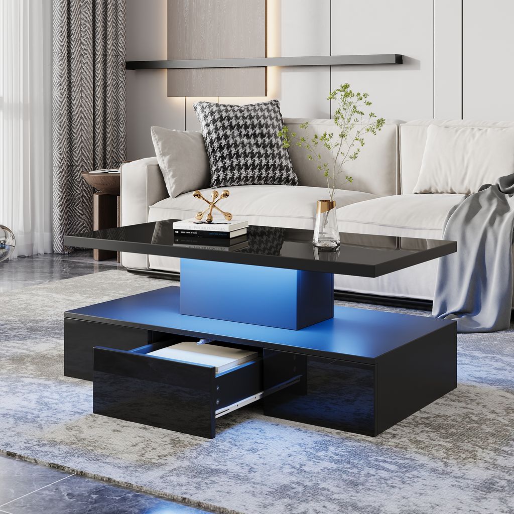 STILVORA Couchtisch 16 LED Beleuchtung-Beistelltisch mit Produktbild 