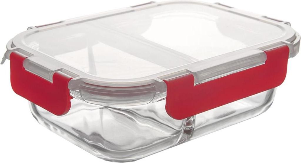 Glas-Frischhaltedose mit Deckel und Dichtung, unterteilt, 550 ml