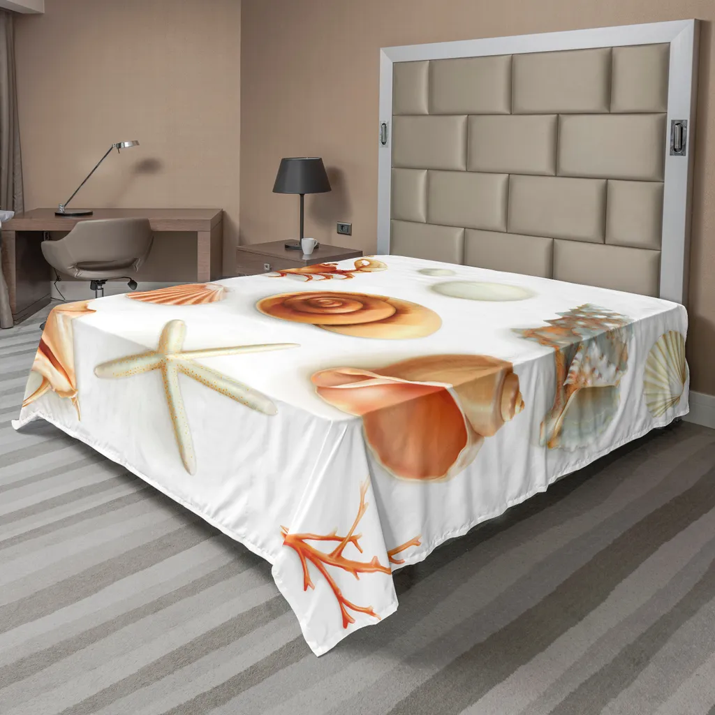 Drap doux anti-décoloration motif marine 244x205 cm pour lit décoratif