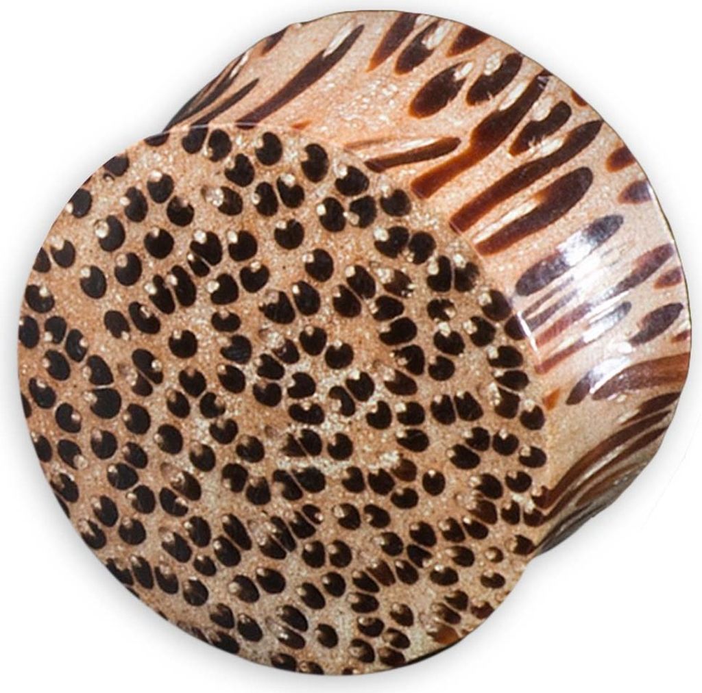 viva-adorno 1 Stück 14mm Double Flared Flesh Plug Tunnel aus Holz verschiedene Holzarten zur Auswahl Größe 2 - 30mm WP1,Palm Holz hell