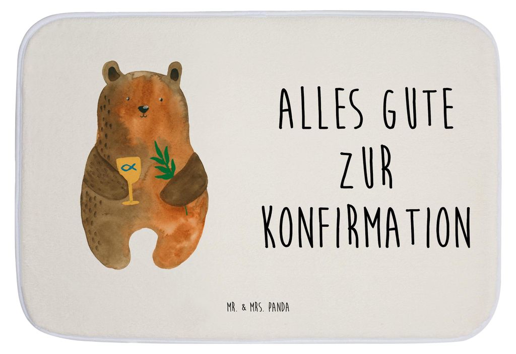 Mr. & Mrs. Panda Badematte Bär Konfirmation - Weiß - Geschenk, Badezimmer Matte, Badteppich, Badvorleger, Teddy, Evangelisch, Kirche, Badezimmert...