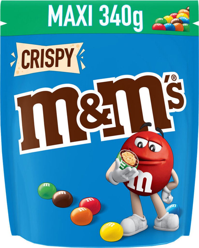 A bag of M&M's Crispy candies.