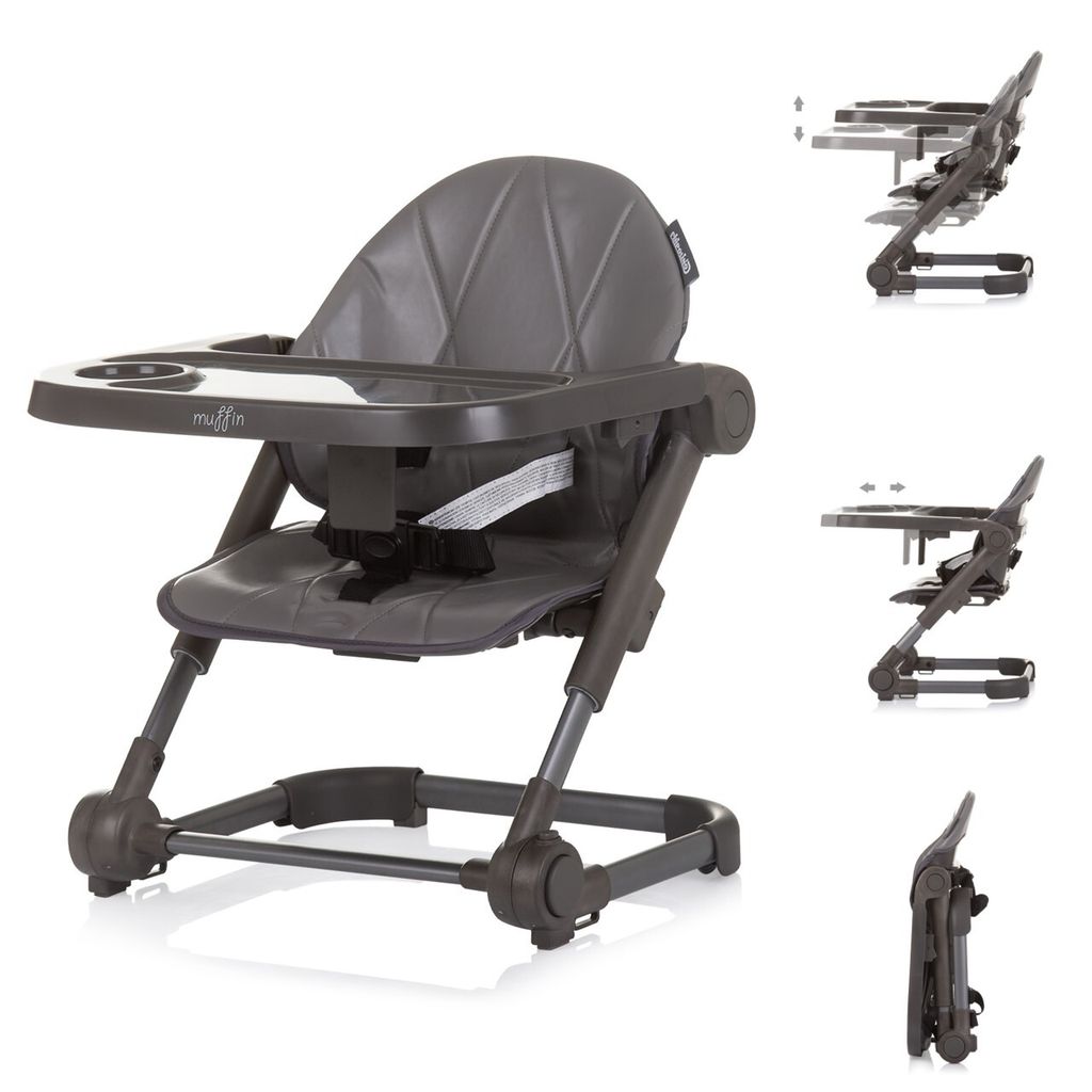 Chipolino Kinderstuhl, Booster Muffin klappbar, Gurt, hhenverstellbar, Tablett beige