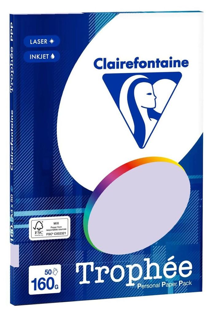 Clairefontaine CLAIRALFA PPP A4 160G 50BL LILA
