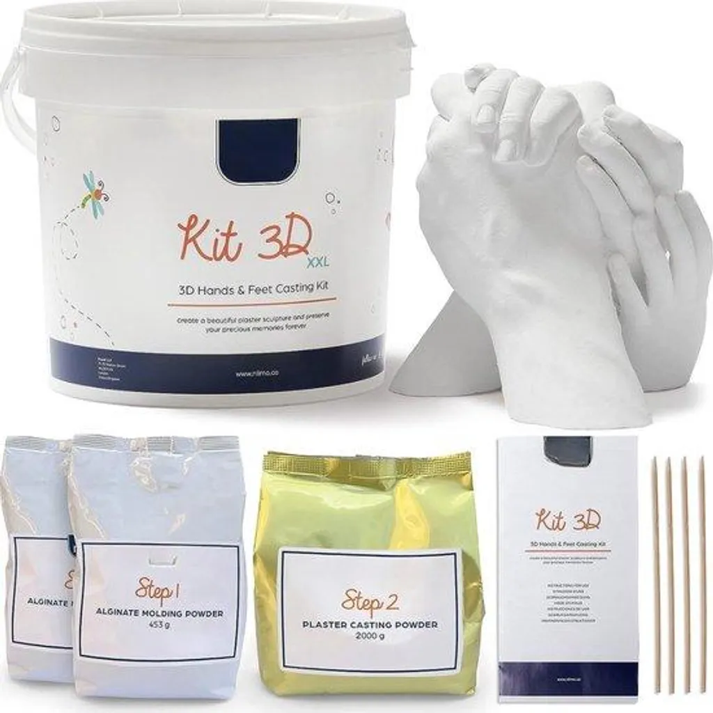 Kit d'empreinte de main en 3D moule en plâtre pour bébé et nouveau-né