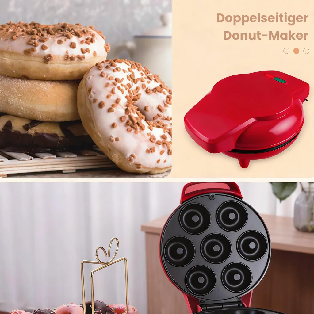 Appareil à Donuts Électrique AIORBER Blanc avec Cuisson Double Face