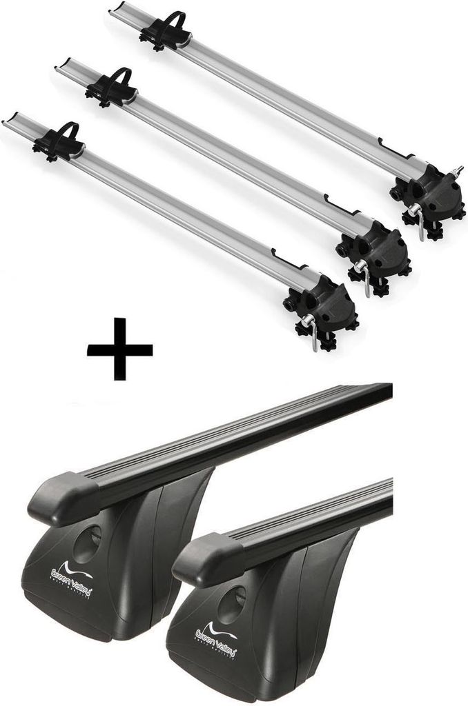 3x Fahrradträger Bike Pro + Dachträger VDP Stahl kompatibel mit für Mercedes Classe E Coupè 2 Türer 2009-2016