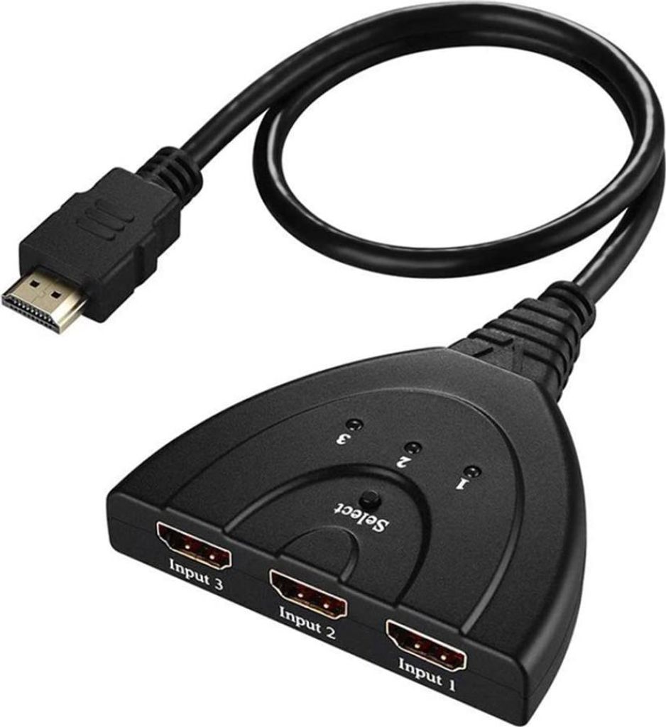 HDMI Switch,HDMI Pigtail Switch Splitter 3 in 1 out with High Speed Pigtail Cable 3 Ports Auto Switcher Hub to Expand Your HDMI Capacity,Supports 3...