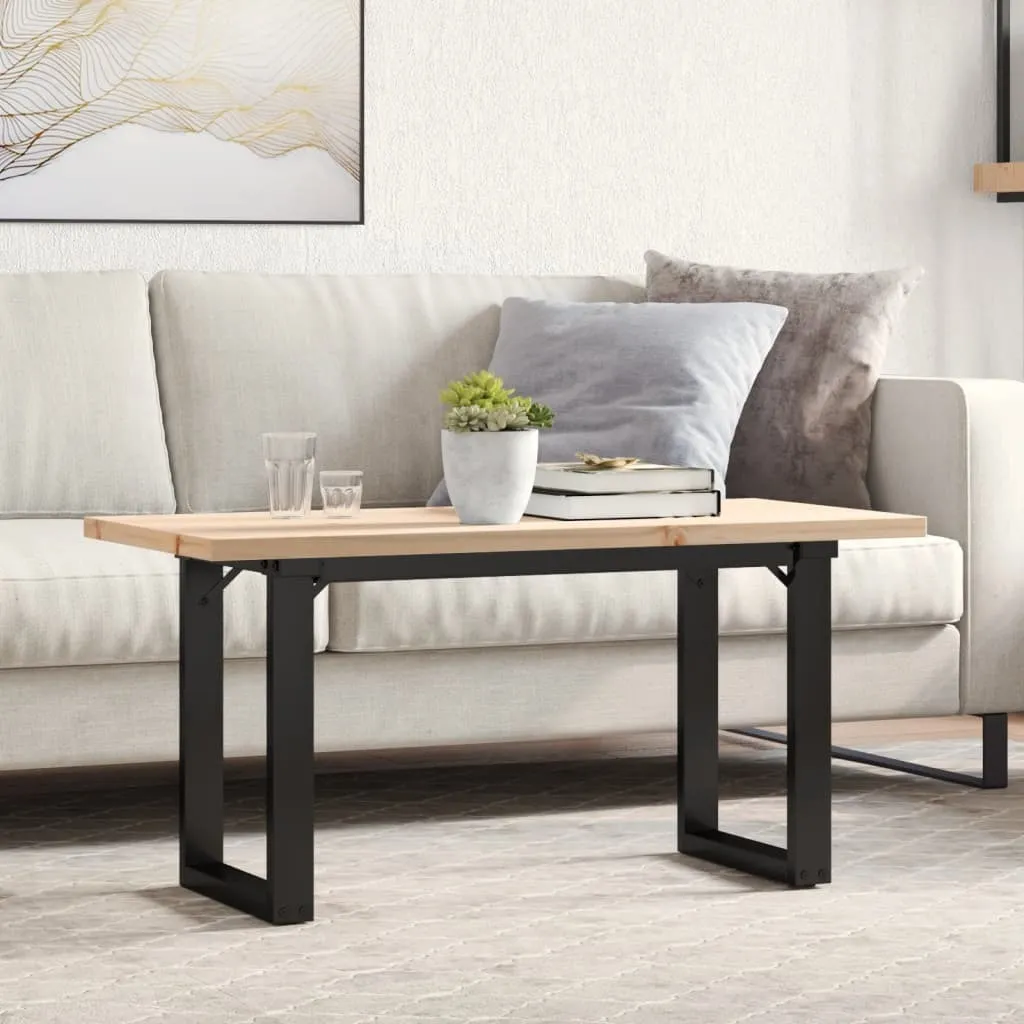 Maison Exclusive - Tavolino Salotto Telaio a O 90x40x45,5cm Legno Pino e Acciaio