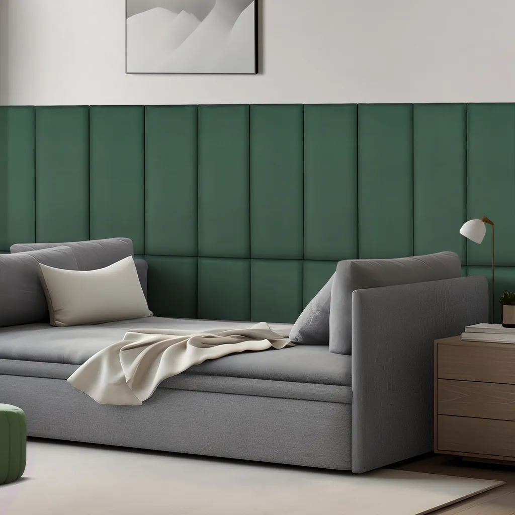Lot de 2 Panneaux Rembourrés Carpino Velours 90x30 cm Vert Foncé