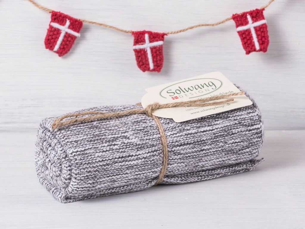 Solwang Küchentuch GRAU MELIERT gestrickt Putztuch Geschirrtuch Handtuch Gäste