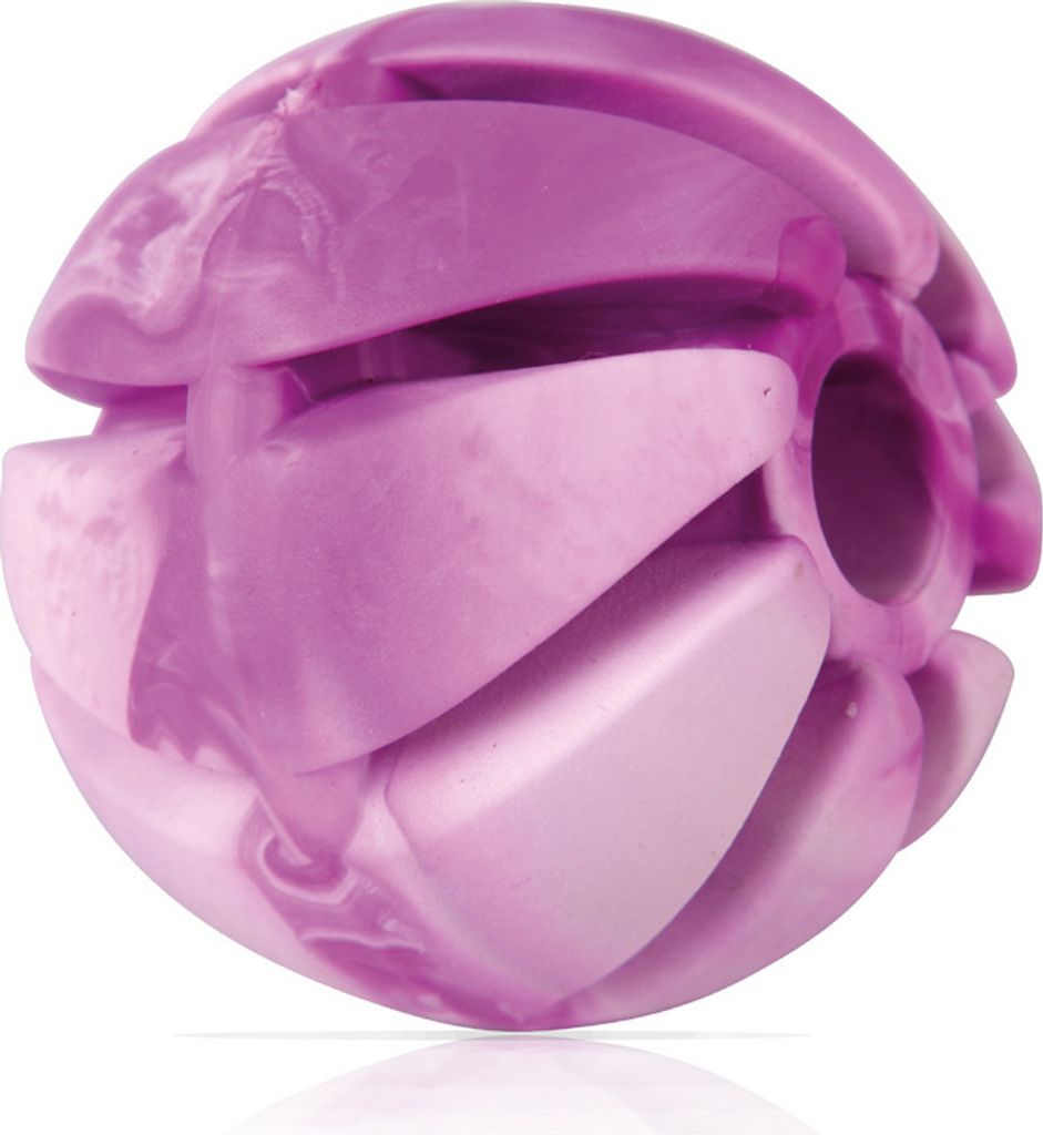 Hundespielball ( Lila ) Ø7cm, "2er Pack" Spielball (100% TPE) Snackball, Zahnpflege, Hundespielzeug Wurfspielzeug, Spiralball für Hunde