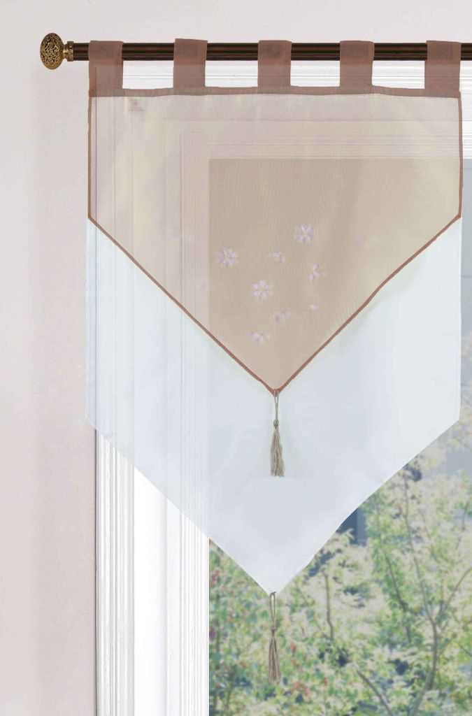 Scheibengardine HxB 90x60 cm Taupe »GERA« Zweilagig Voile Produktbild 