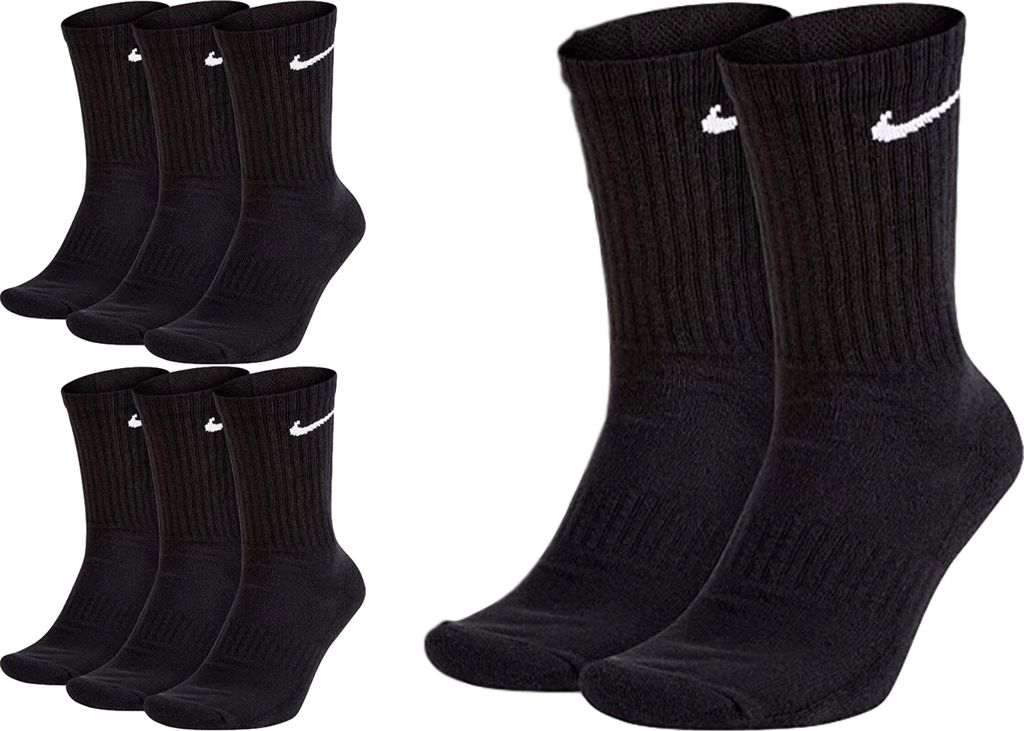 8 Paar Nike Herren Damen Socken - Farbe: Schwarz - Größe: 38-42