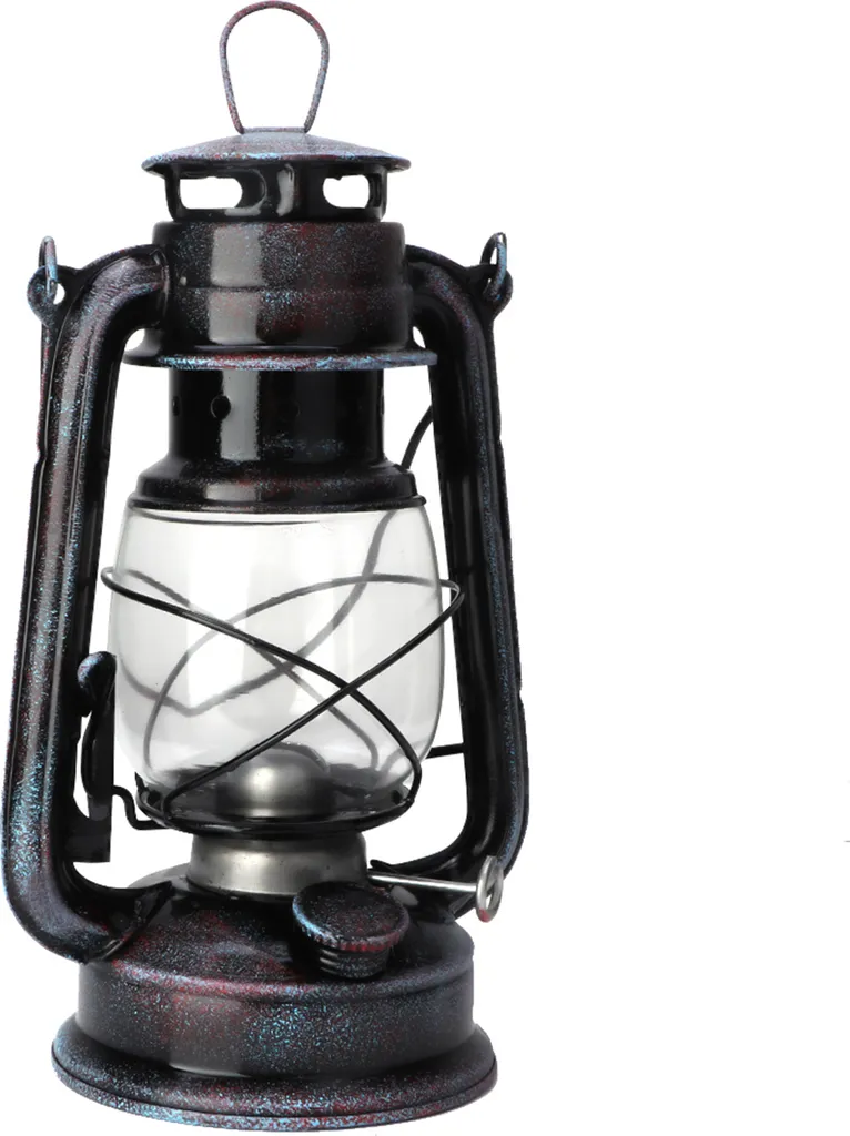Lampe à pétrole en fonte robuste 24cm avec mèche réglable style vintage