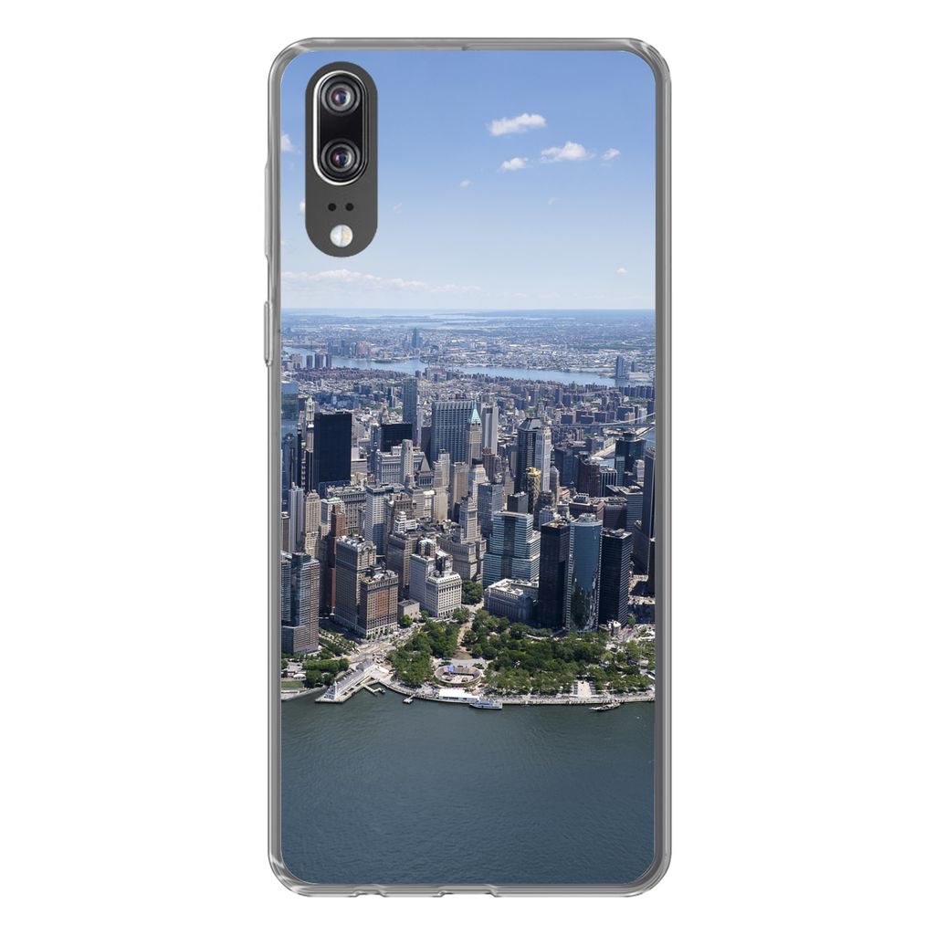 MuchoWow Handyhülle Schutzhülle Hülle für Huawei P20 New York - USA - Skyline Silikon Softcase Handy Hülle - Hardcover