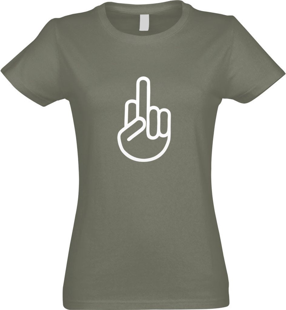 Kiwistar - T-Shirt tailliert - Damen - Olive - The Fuck You Shocker - mit Motiv Bedruckt - Funshirt Design - Sport - Freizeit - Damen - S