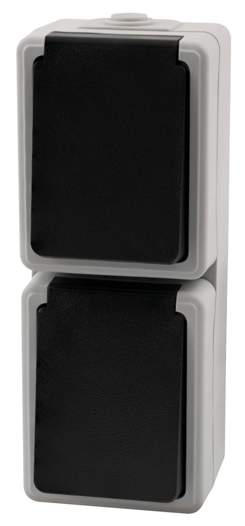 Feuchtraum Doppel-Steckdose McPower Taff 250V/16A IP44 AP Produktbild 