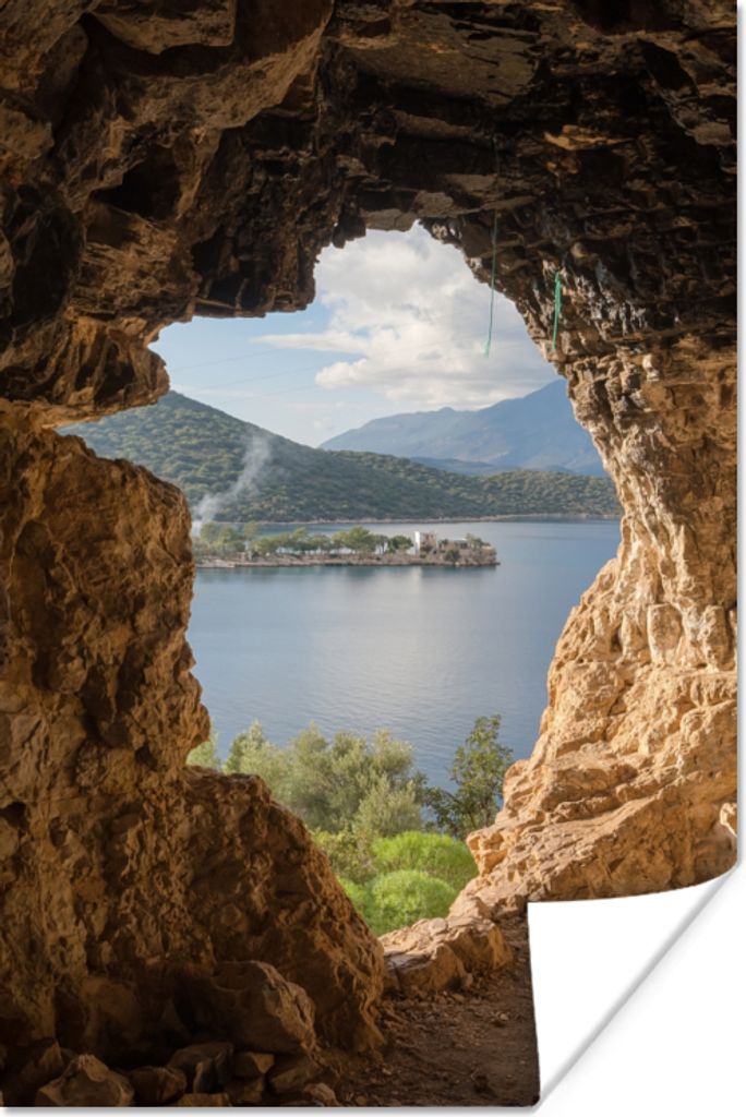 MuchoWow Poster Wasser - Höhle - Natur - Landschaft 60x90 cm - Wanddekoration
