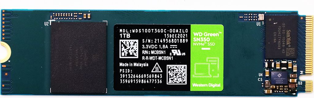 Western Digital WD Green SN350 NVMe SSD 1TB interne Festplatte (M.2, 2280)