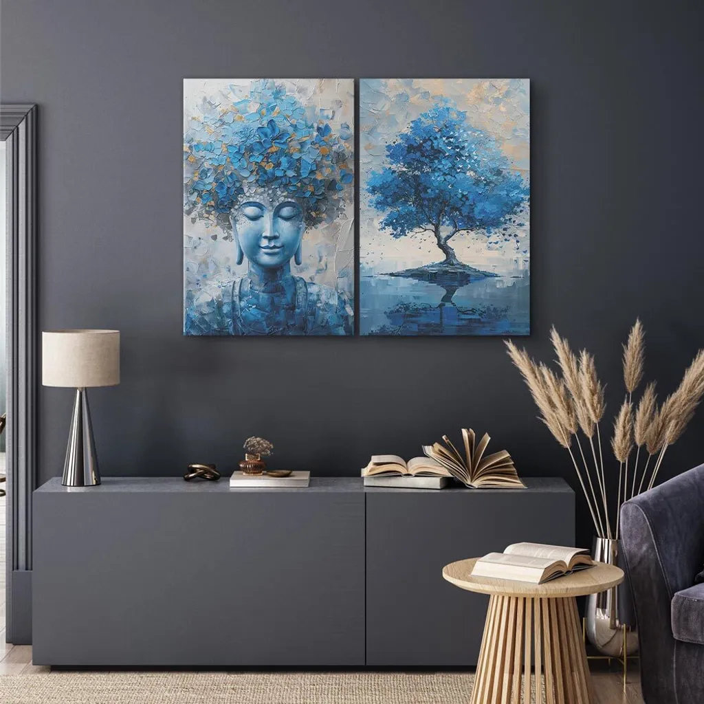 Murando Quadro Collage 2er Ritratti Surrealisti 120x90cm Blu XXL - 3