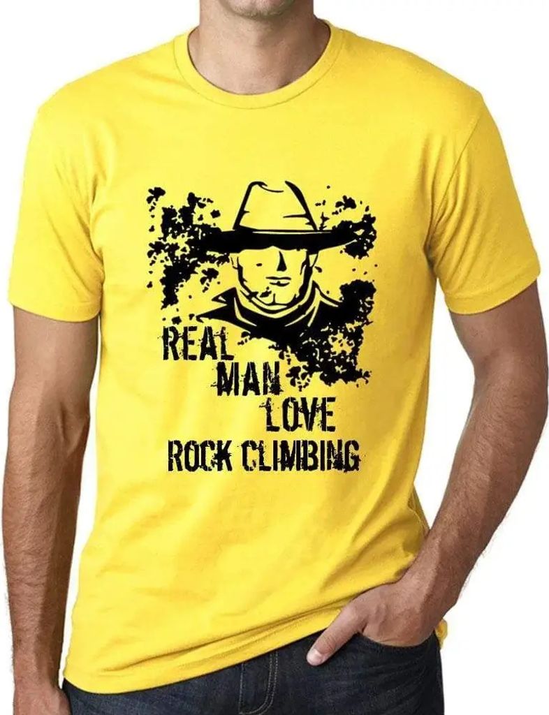 Herren Grafik T-Shirt Echte Männer lieben Klettern – Real Men Love Rock Climbing – Öko-Verantwortlich Vintage Jahrgang Kurzarm Lustige Druck