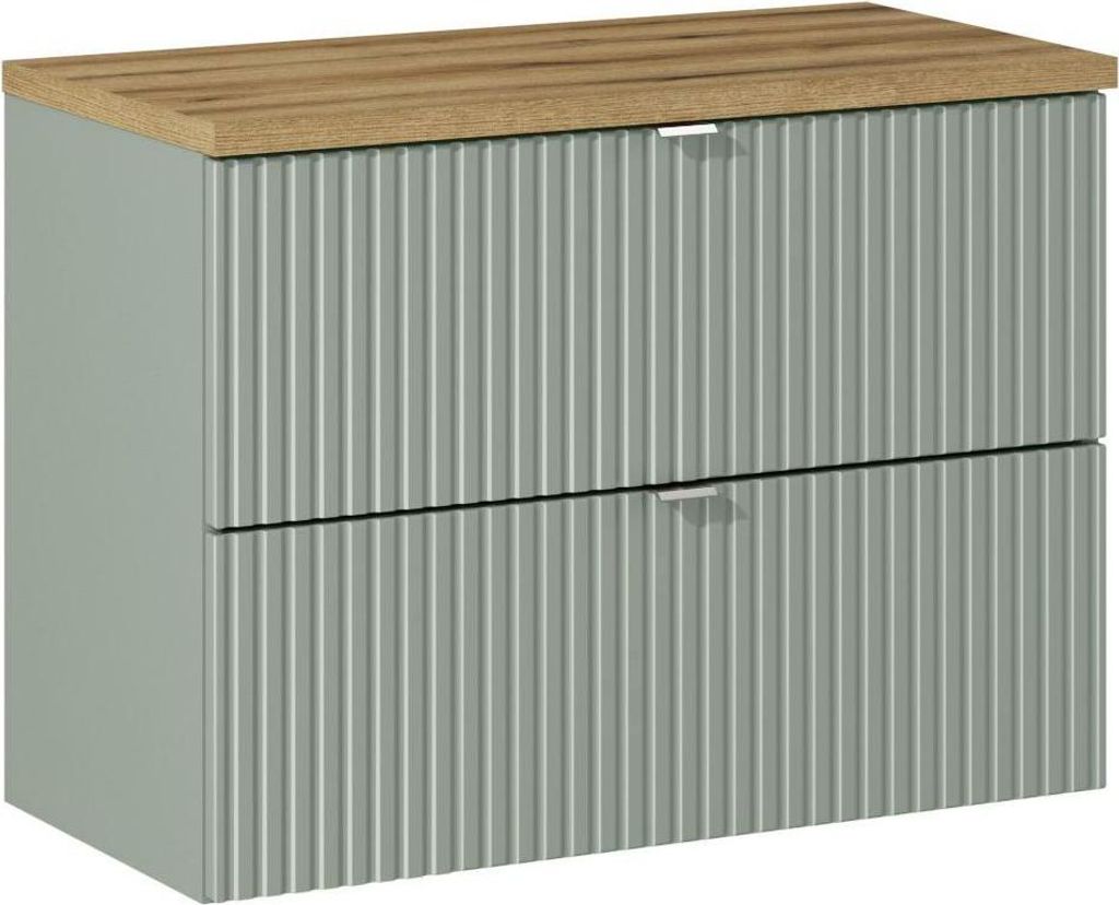 Badezimmerschrank Mit Platte 80 Cm - Modernes Design In Grün