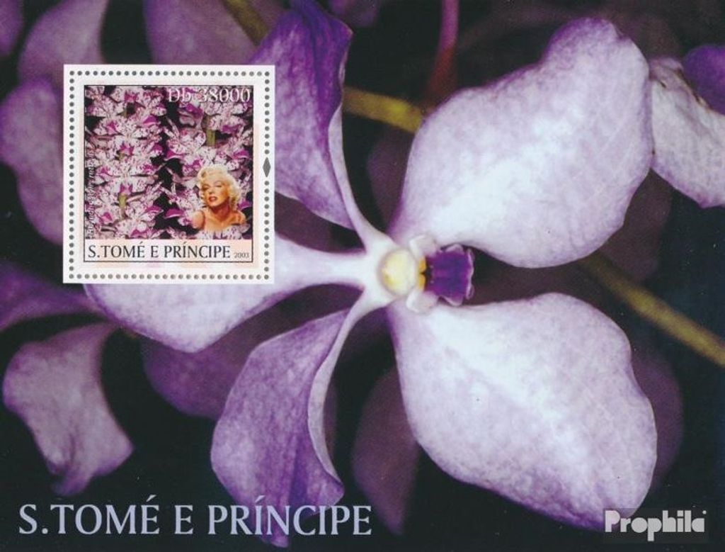 Briefmarken Sao Tome e Principe 2003 Mi Block 434 (kompl. Ausgabe) postfrisch Orchideen & Marilyn Monroe