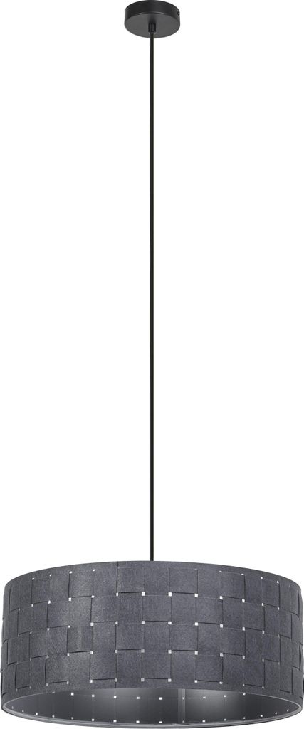 OSRAM Pendelleuchte 3-flammig Decor Felt Weaving grau aus Filz und Metall, E27, 480 mm, warme Lichteffekte durch gewebten Lampenschirm, nachhaltig ...