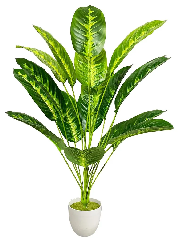Plante artificielle Oiseau de Paradis jaune 80cm avec pot déco maison