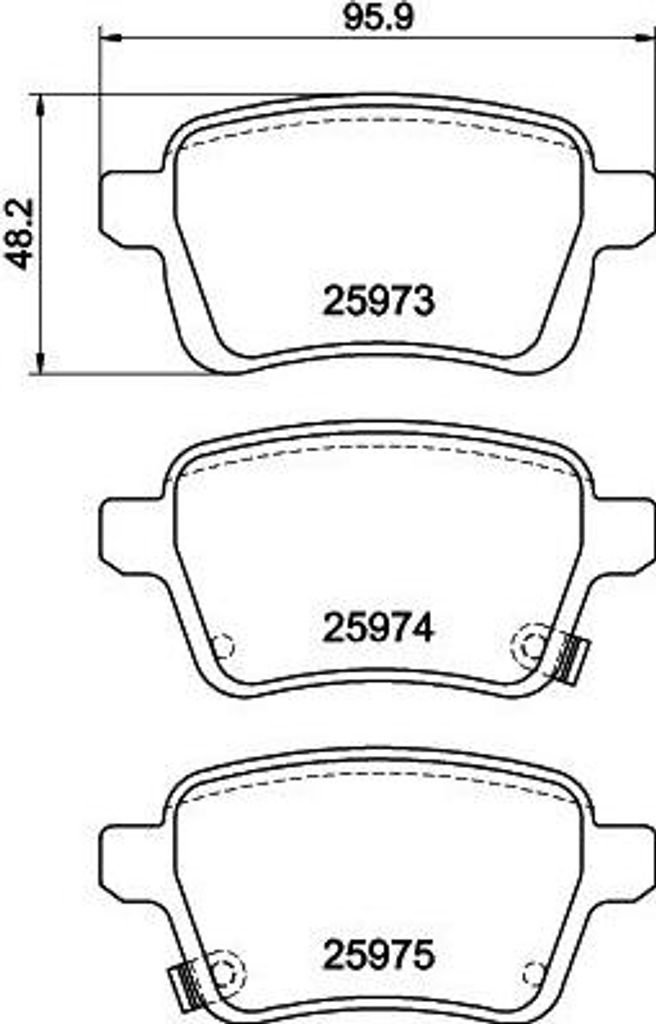 HELLA Bremsbeläge Satz Hinten Bremsklötze für FIAT 500L Produktbild 