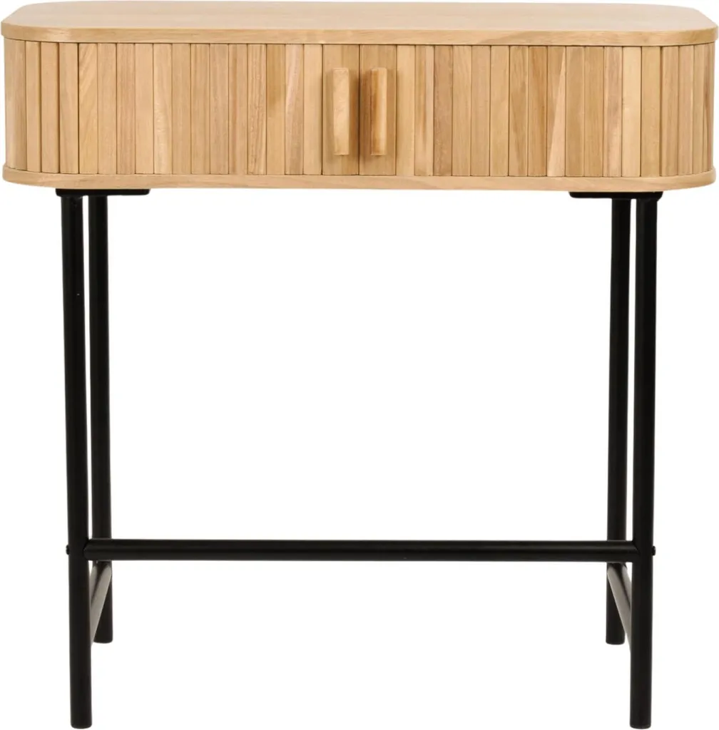 Console d'entrée 80cm Beige et Noir table d'appoint design moderne - 3