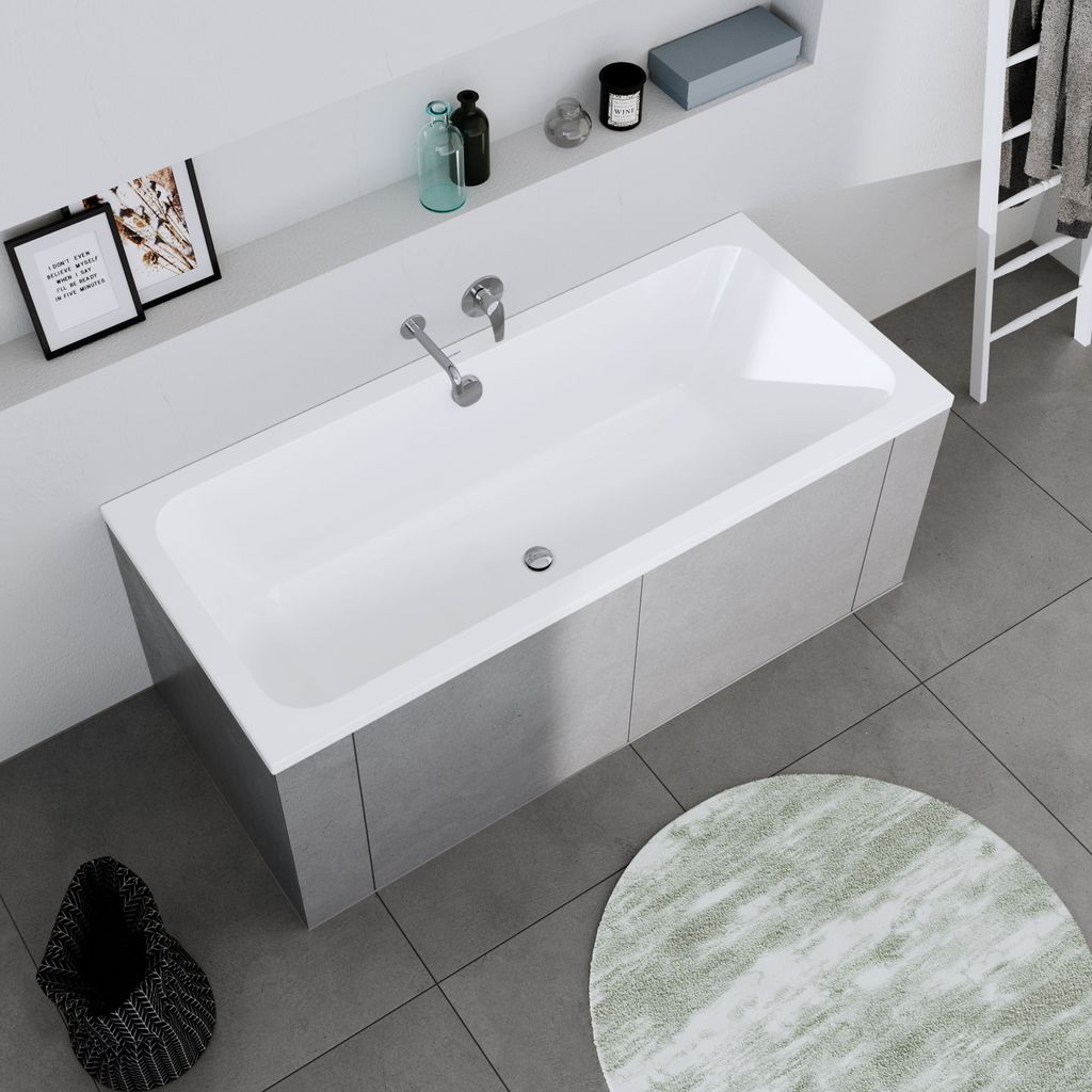 Duravit DuraLavant Rechteck-Badewanne, für Einbau, Weiß aus Sanitäracryl , Größen:180 x 80 cm