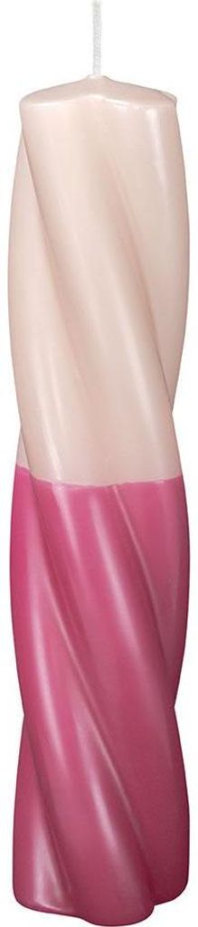 INNA-GLAS Blockkerze EMMANUELLE, schmal, gedreht, magenta-rosa, 20cm, Ø4cm - Germany - Dip Dye Stumpenkerze